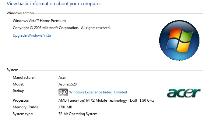 acer aspire specifications